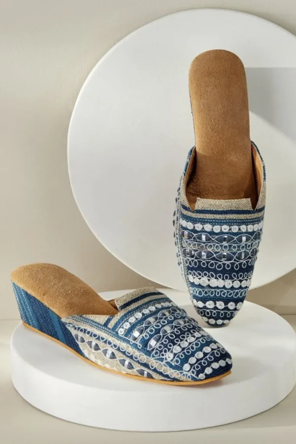 Arizona Stripe Wedge Slide<Soft Surroundings Clearance