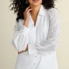 Calathea Embroidered Sleeve Shirt<Soft Surroundings Online