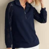 Crochet Sleeve French Terry Tunic<Soft Surroundings Hot