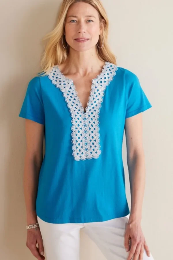 Kaitlyn Embellished Knit Tee<Soft Surroundings Outlet
