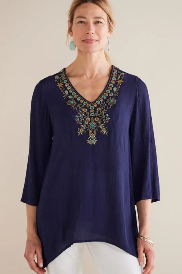 Paulina Gauze Pullover<Soft Surroundings Clearance