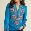 Riva Embroidered Knit Gauze Top<Soft Surroundings Fashion