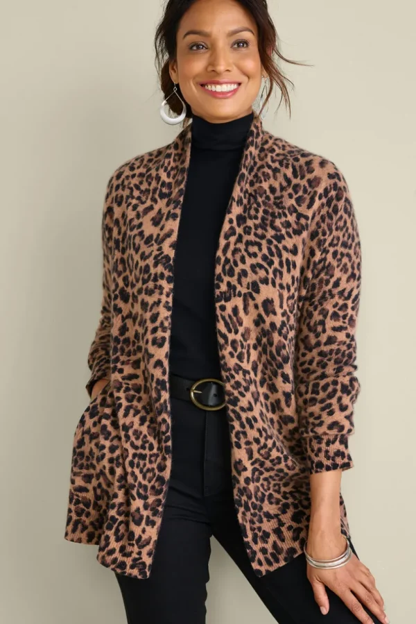 Sibyl Cashmere Printed Cardigan<Soft Surroundings Best
