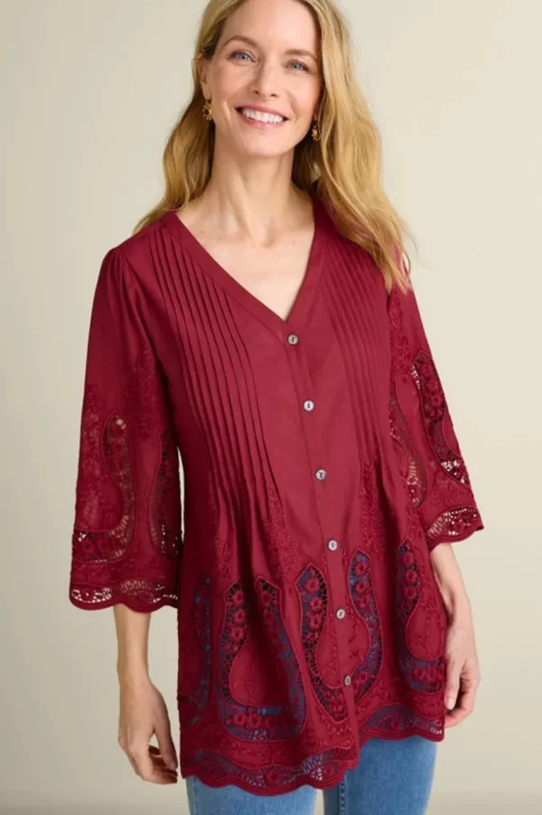 Trella Eyelet Top<Soft Surroundings Fashion