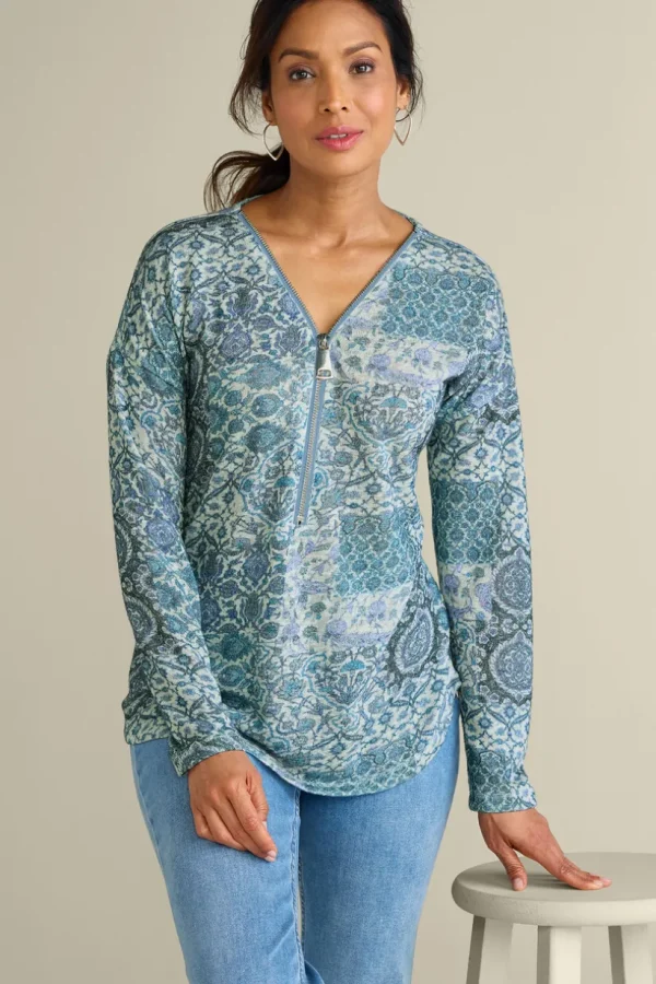 Valentina Zip Sweater<Soft Surroundings Discount