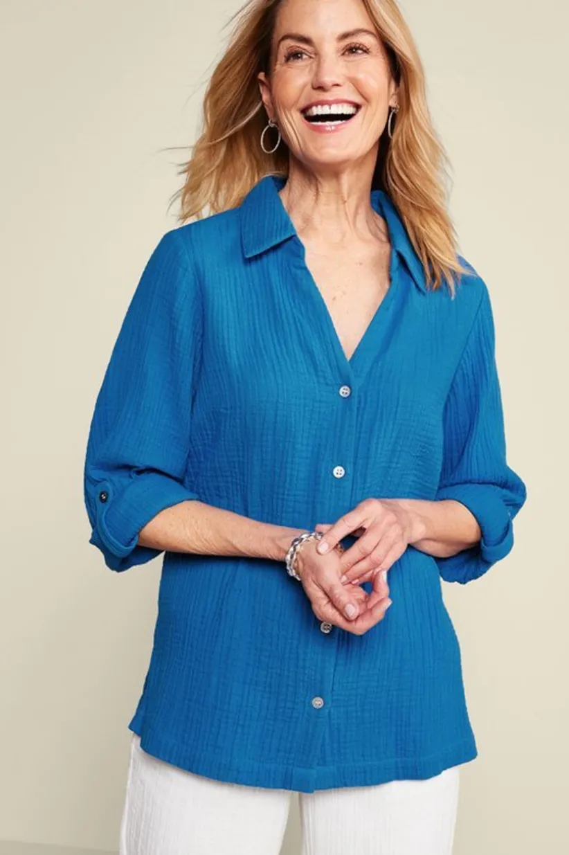 Addison Gauze Big Shirt<Soft Surroundings Fashion