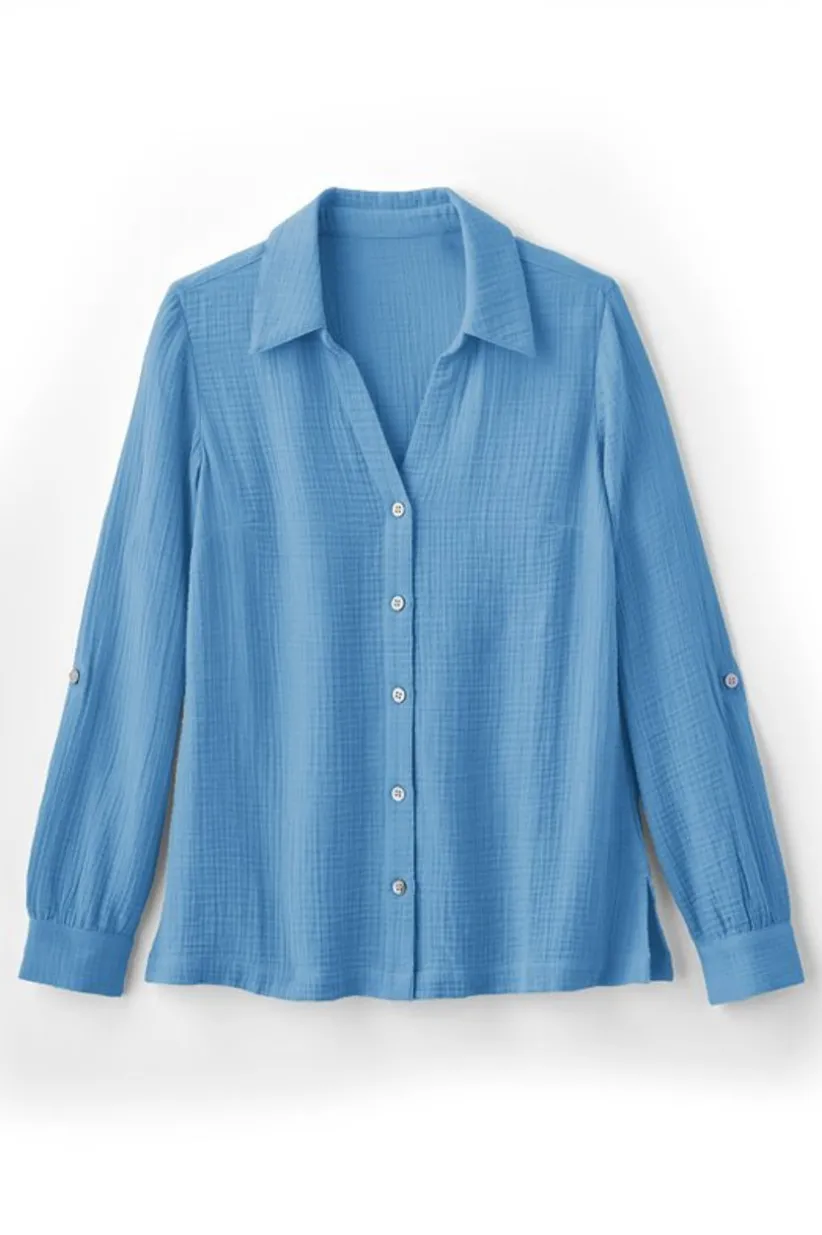 Addison Gauze Big Shirt<Soft Surroundings Fashion