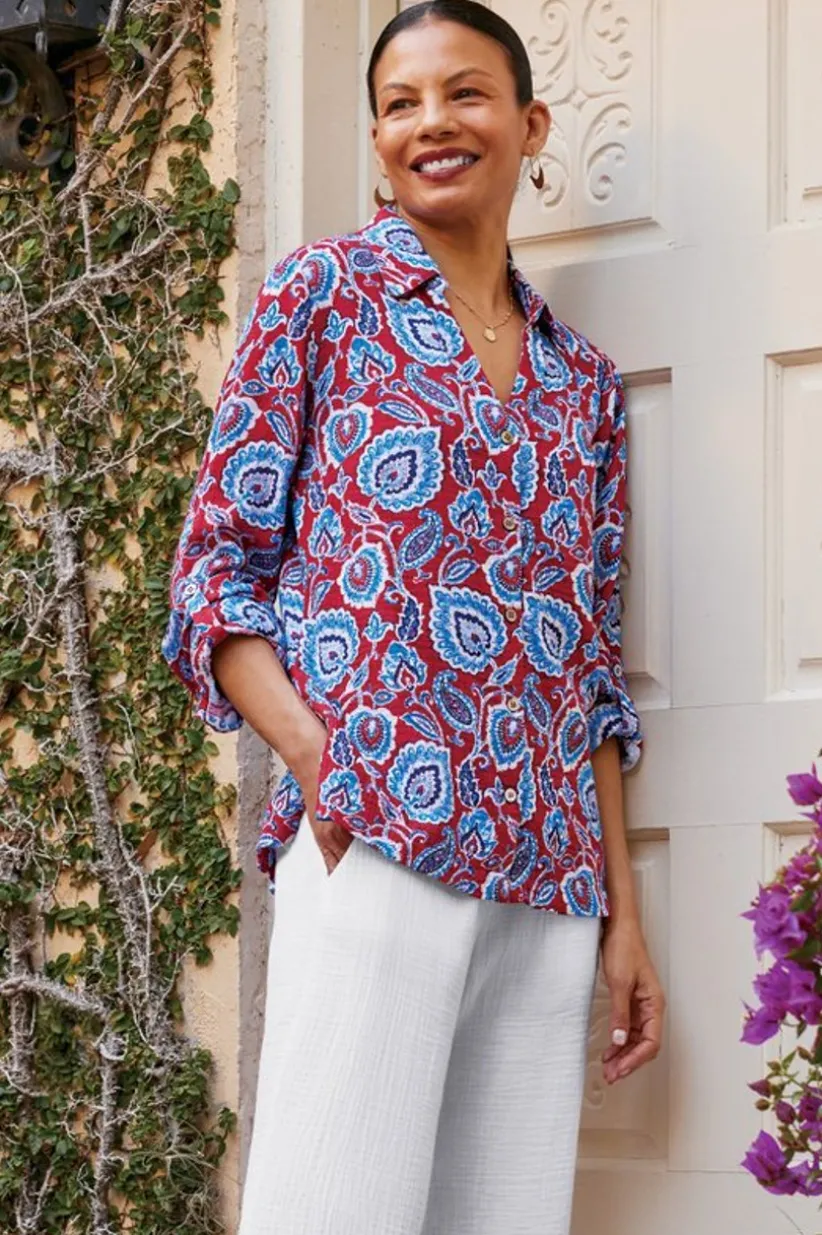 Addison Gauze Big Shirt<Soft Surroundings Fashion