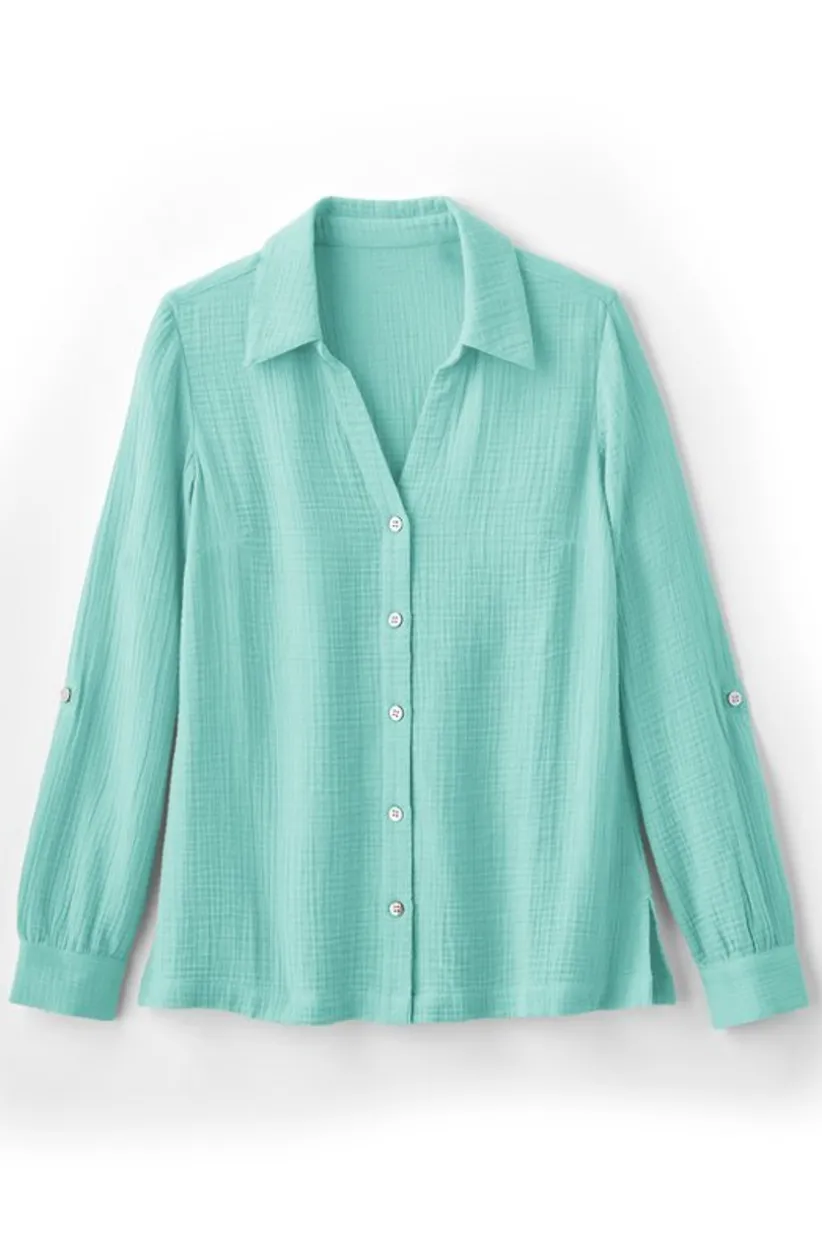 Addison Gauze Big Shirt<Soft Surroundings Fashion