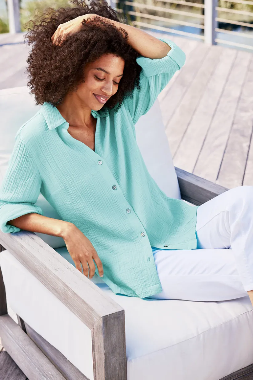 Addison Gauze Big Shirt<Soft Surroundings Fashion