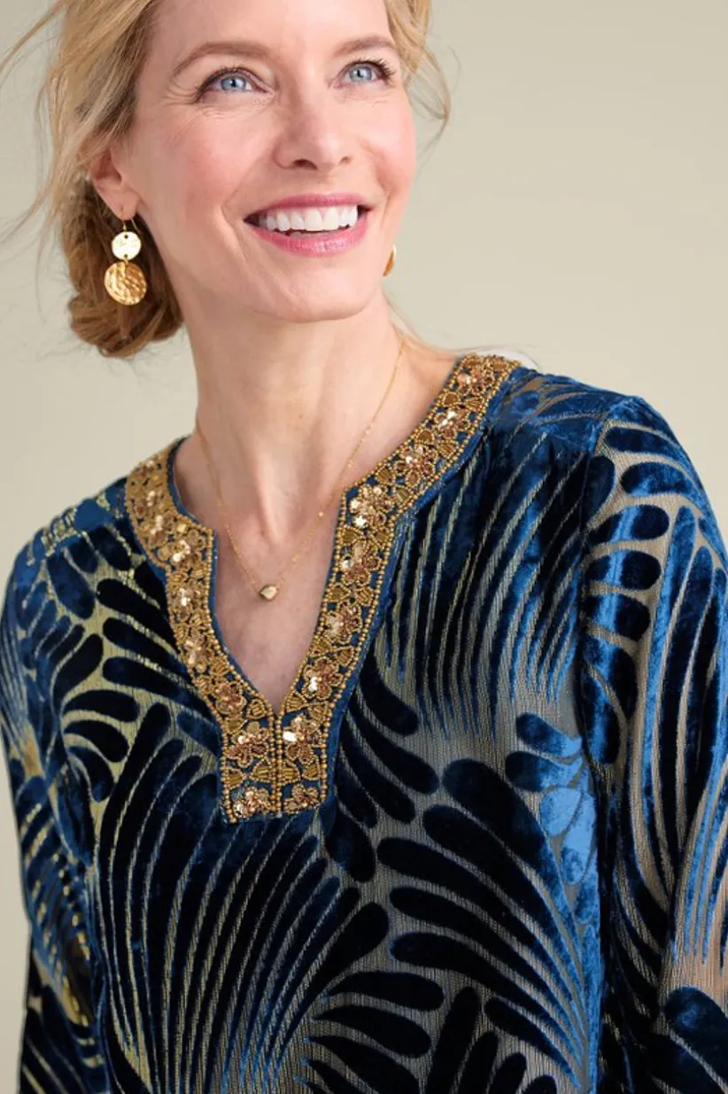 Adrienne Embroidered Velvet Tunic<Soft Surroundings Hot