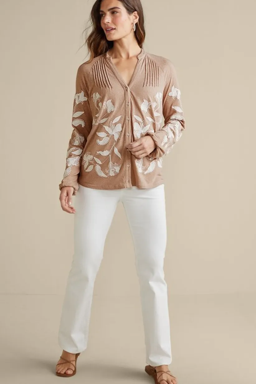 Alva Embroidered Knit Top<Soft Surroundings Online