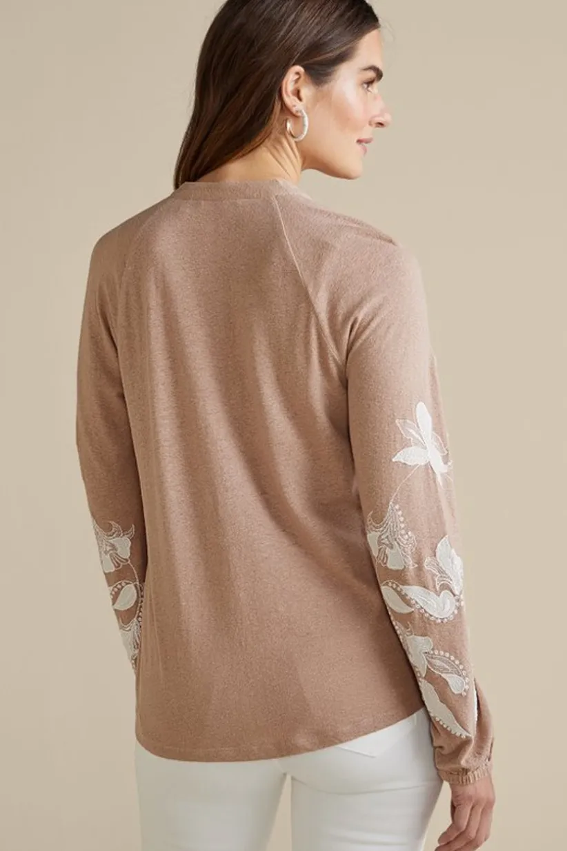 Alva Embroidered Knit Top<Soft Surroundings Online