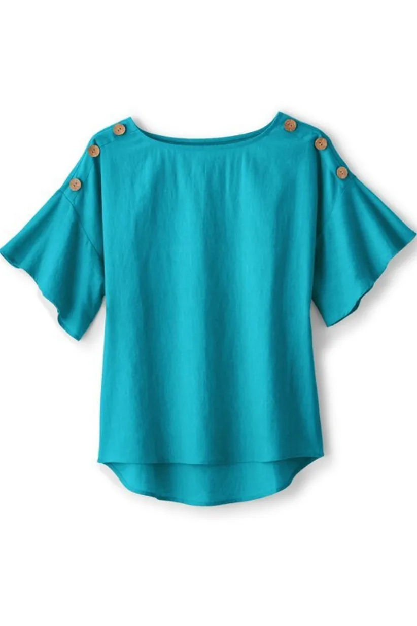 Andrea Linen Blend Pullover<Soft Surroundings Hot