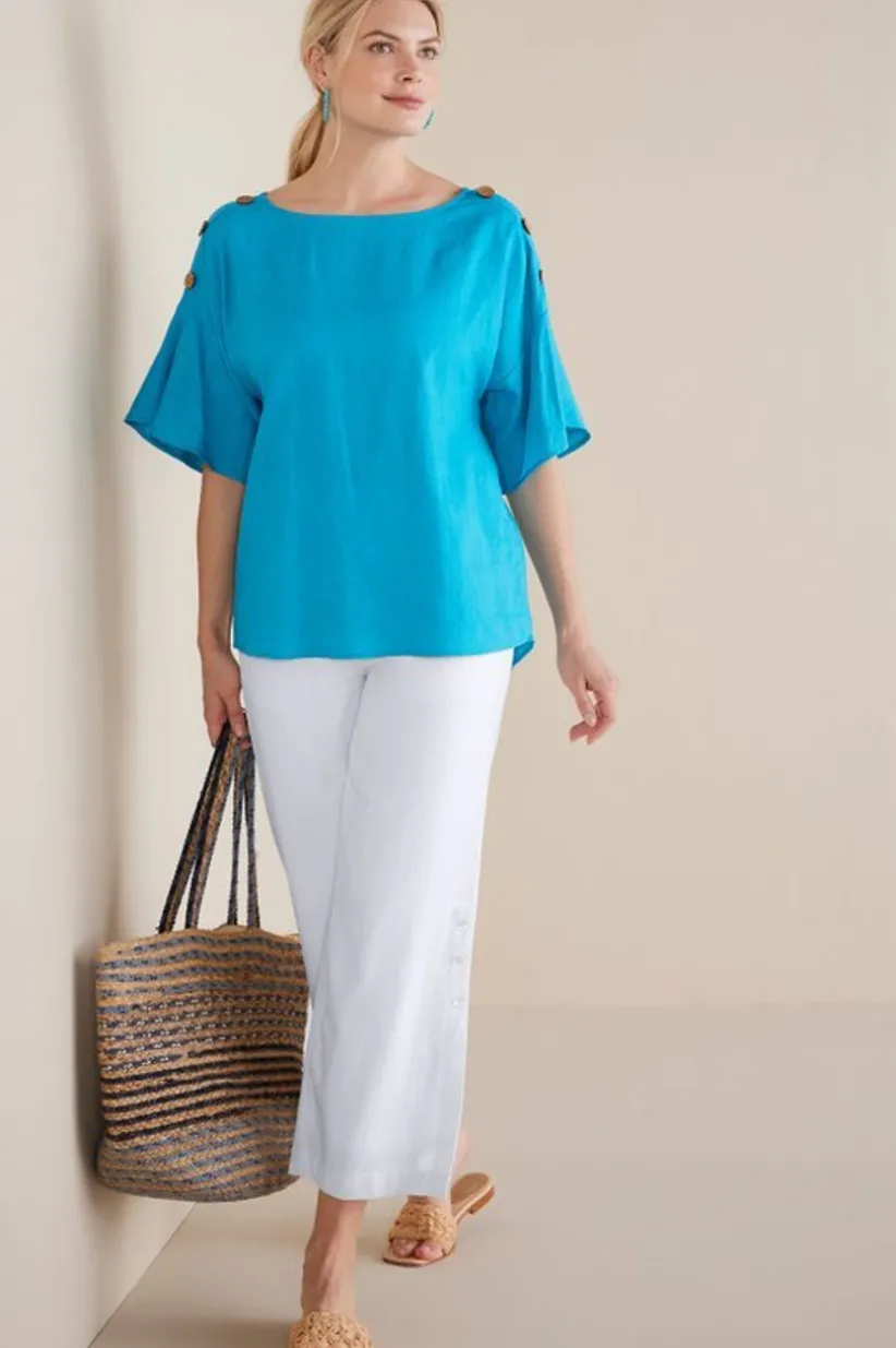 Andrea Linen Blend Pullover<Soft Surroundings Hot