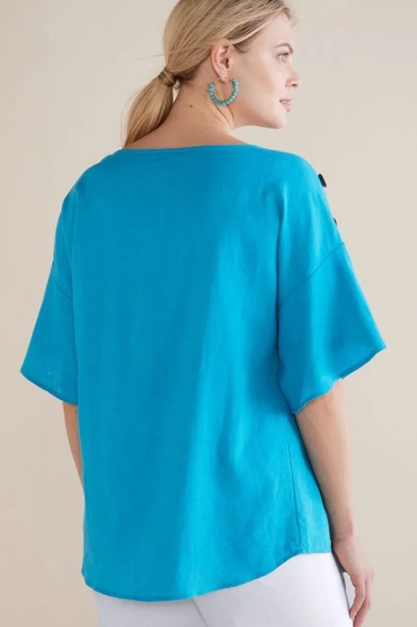 Andrea Linen Blend Pullover<Soft Surroundings Hot