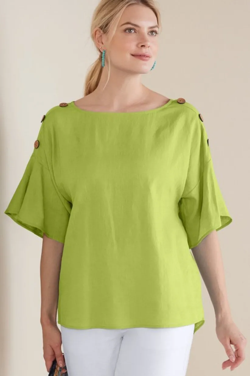 Andrea Linen Blend Pullover<Soft Surroundings Hot