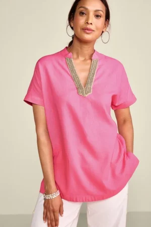 Annalise Linen Blend Tunic<Soft Surroundings Outlet