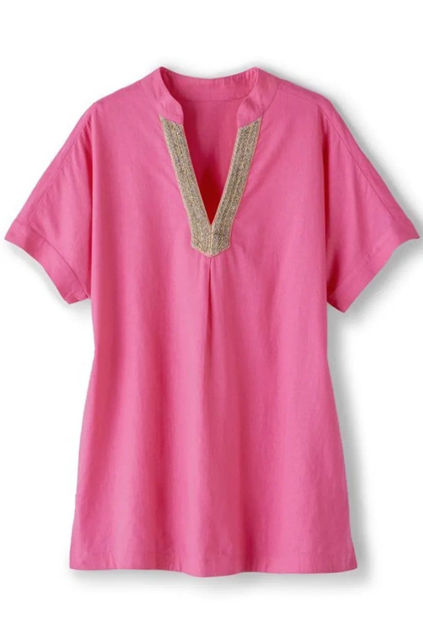 Annalise Linen Blend Tunic<Soft Surroundings Outlet