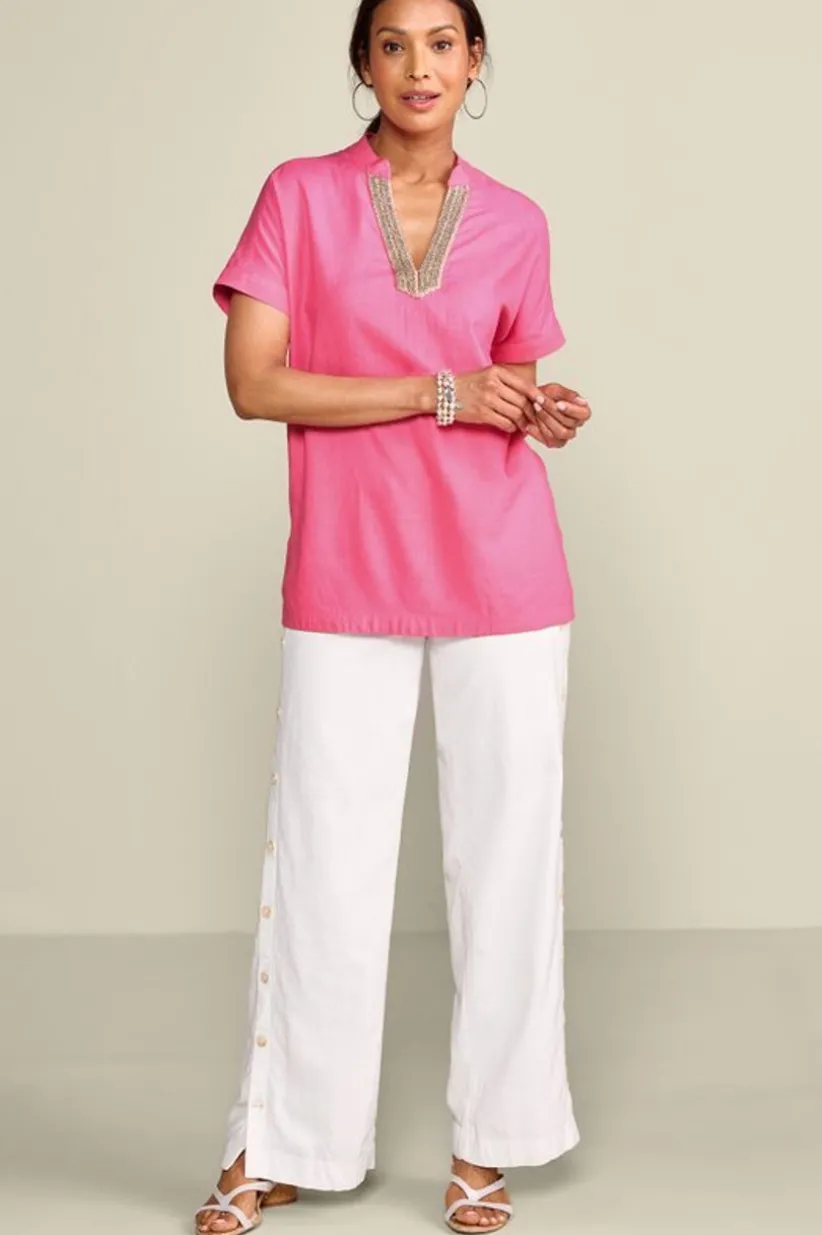 Annalise Linen Blend Tunic<Soft Surroundings Outlet