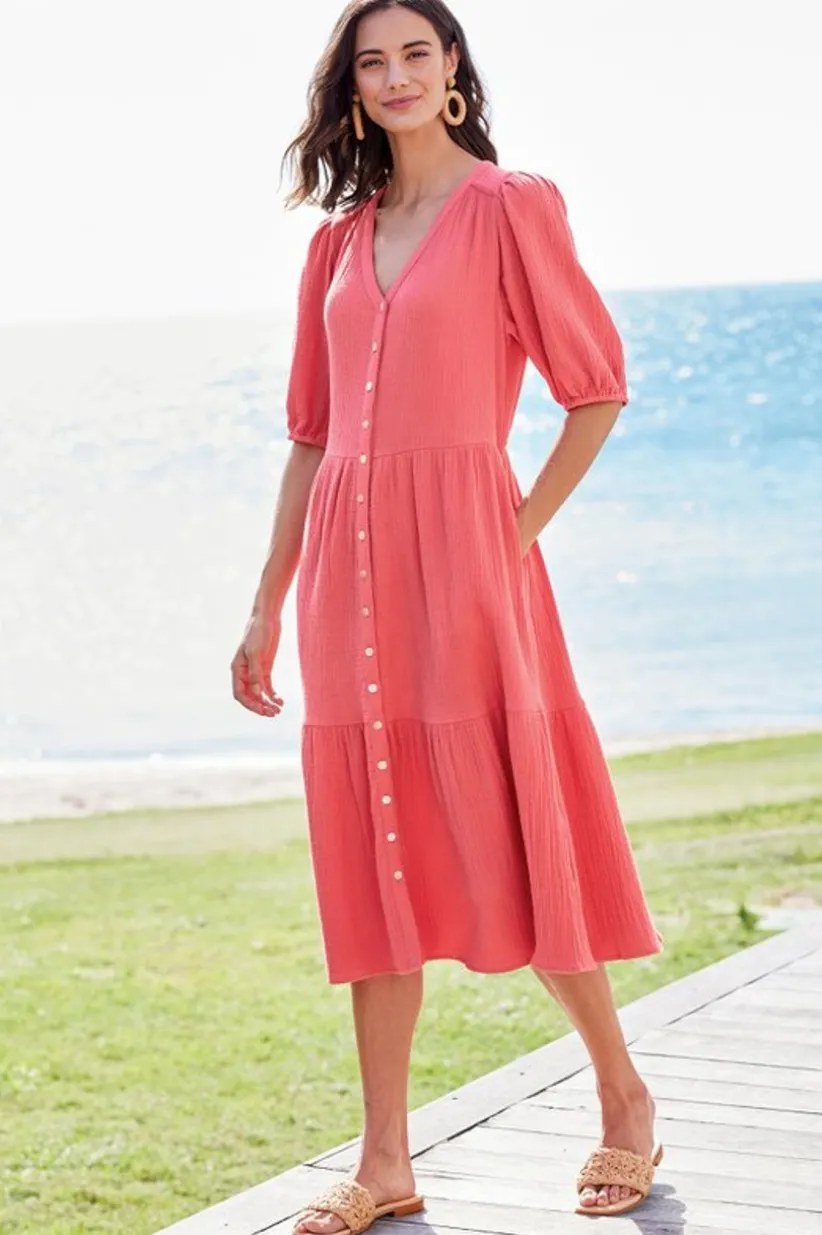 Arielle Gauze Midi Dress<Soft Surroundings New
