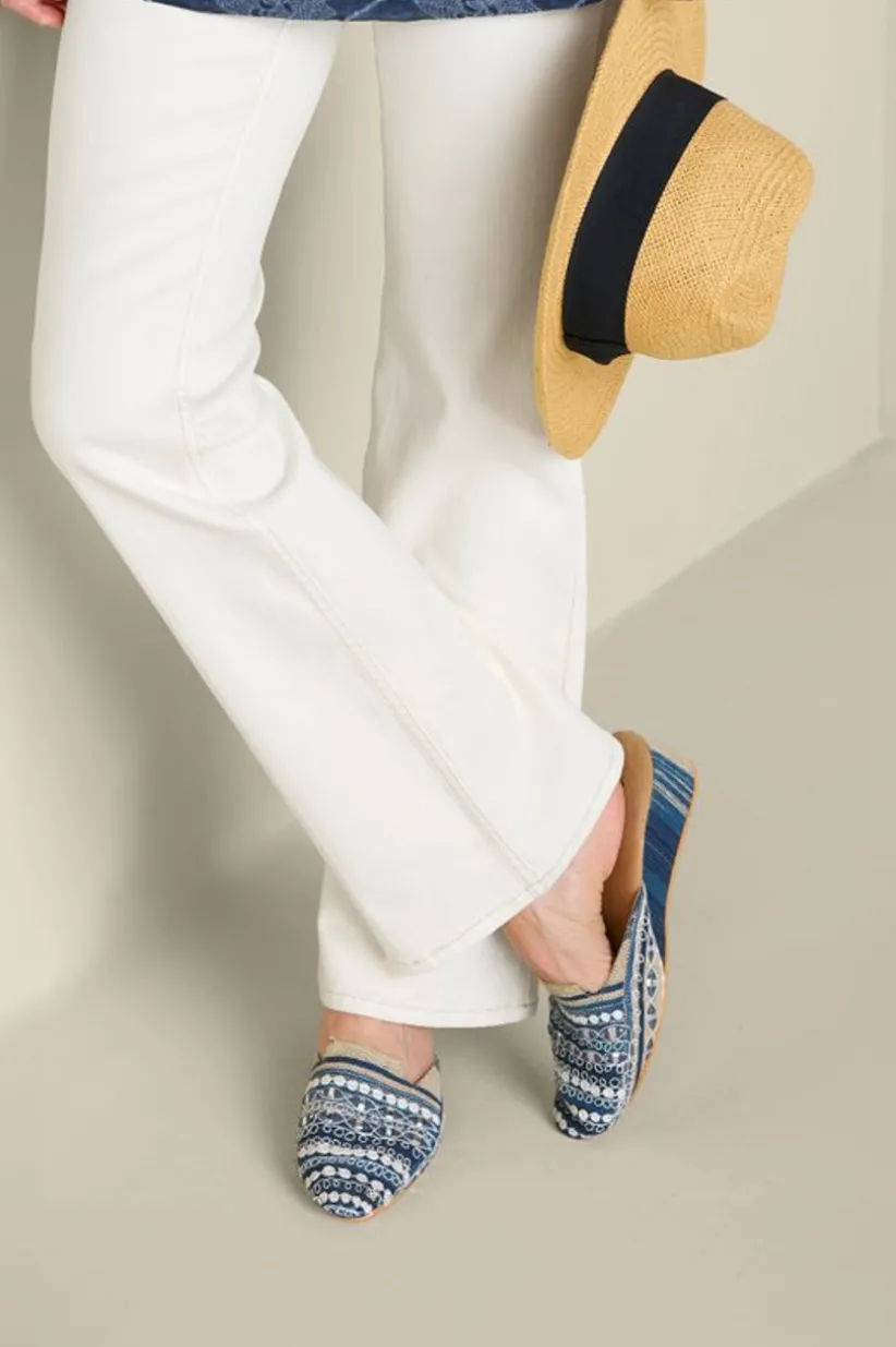 Arizona Stripe Wedge Slide<Soft Surroundings Clearance