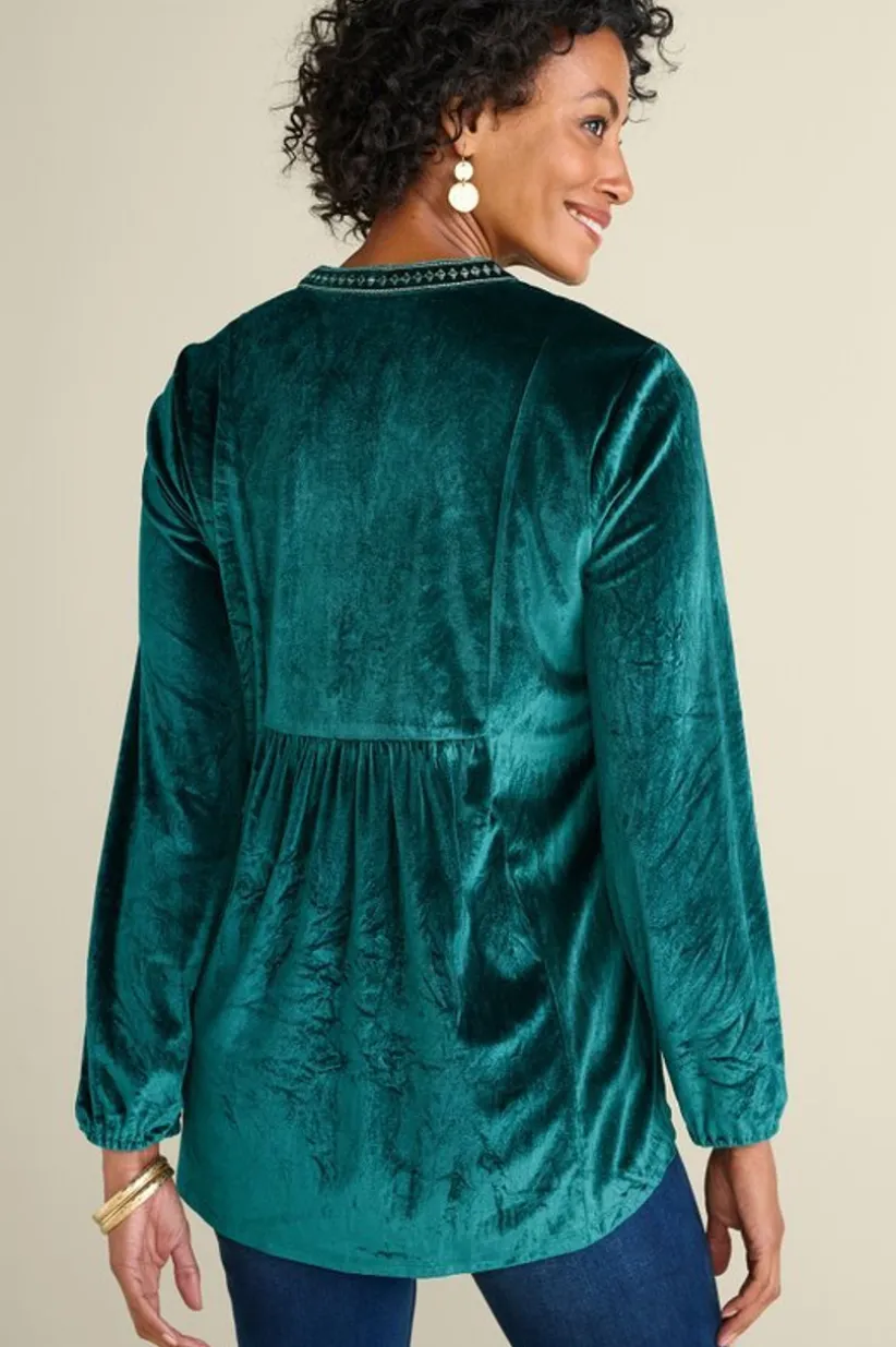 Ashanti Embellished Velvet Tunic<Soft Surroundings Discount