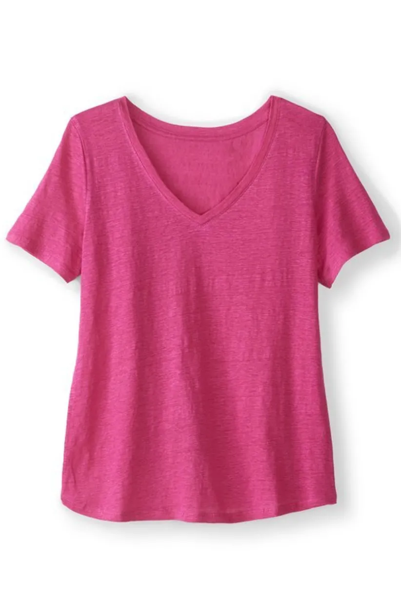 Aubrey Linen Slub Tee<Soft Surroundings Discount