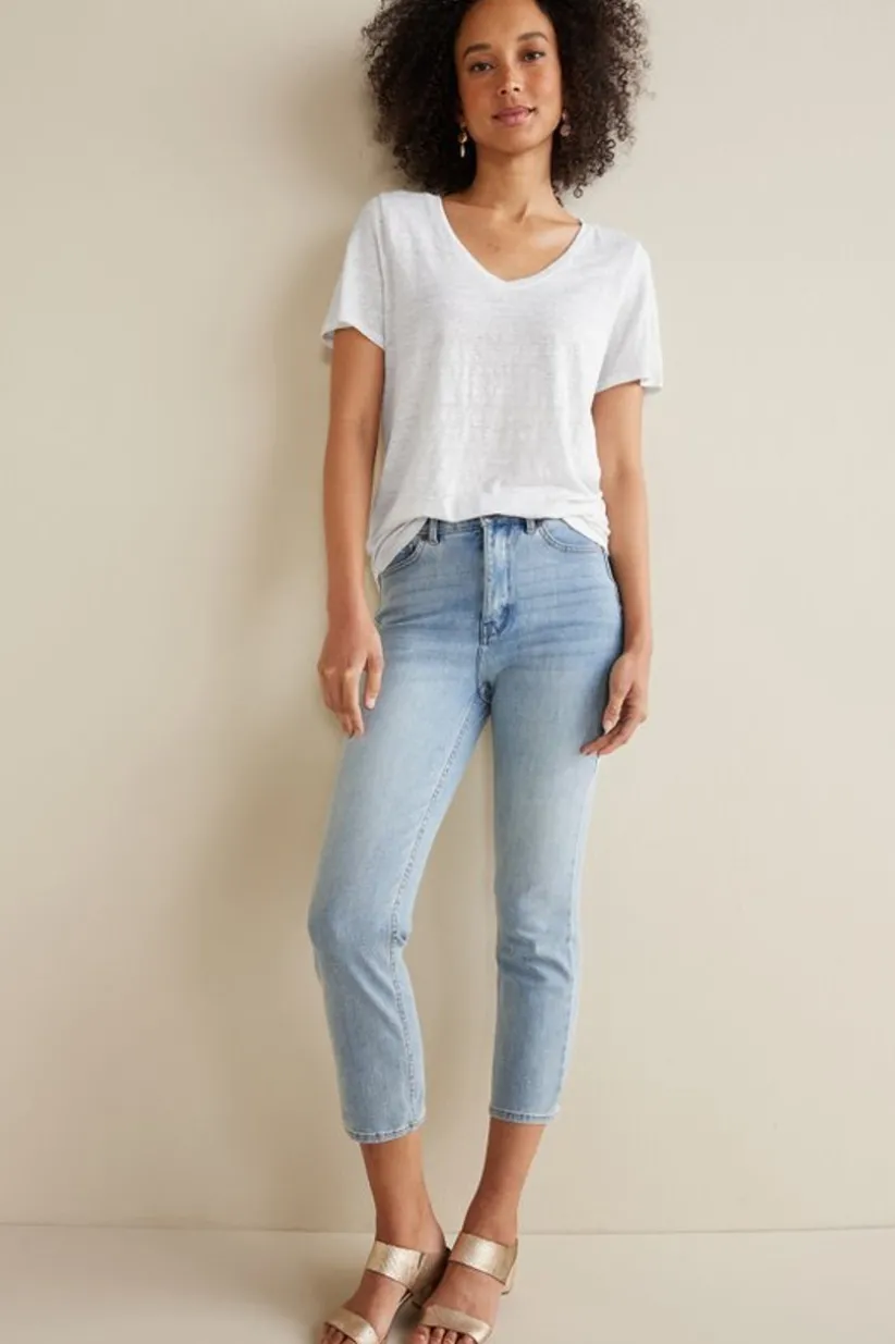 Aubrey Linen Slub Tee<Soft Surroundings Discount