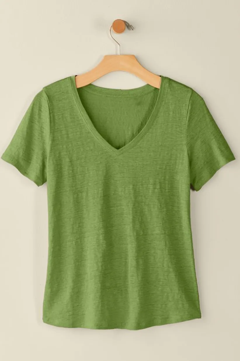 Aubrey Linen Slub Tee<Soft Surroundings Discount
