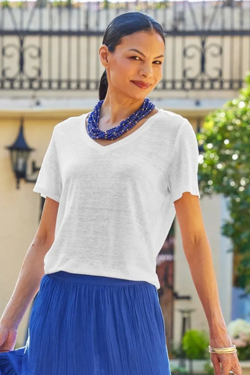 Aubrey Linen Slub Tee<Soft Surroundings Discount
