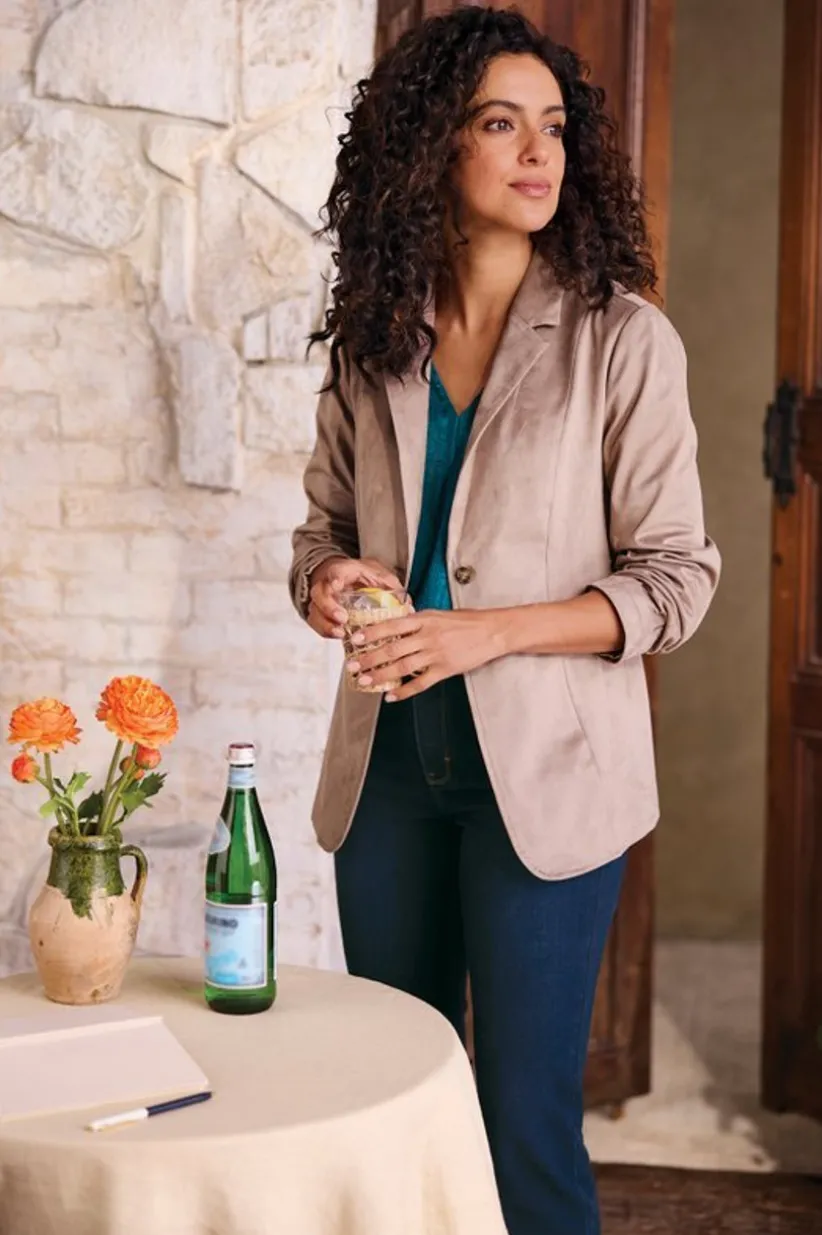 Breck Faux Suede Blazer<Soft Surroundings Fashion