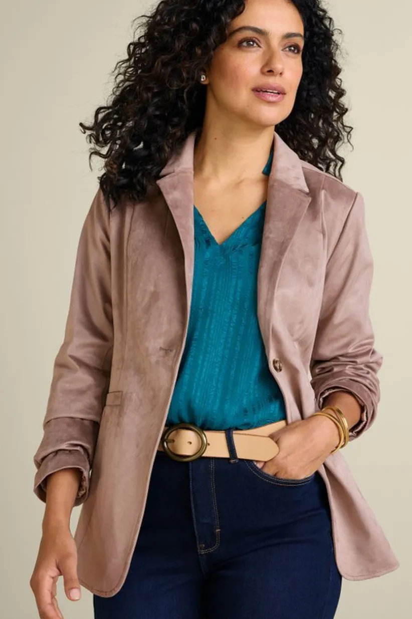 Breck Faux Suede Blazer<Soft Surroundings Fashion