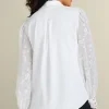 Calathea Embroidered Sleeve Shirt<Soft Surroundings Online