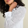 Calathea Embroidered Sleeve Shirt<Soft Surroundings Online