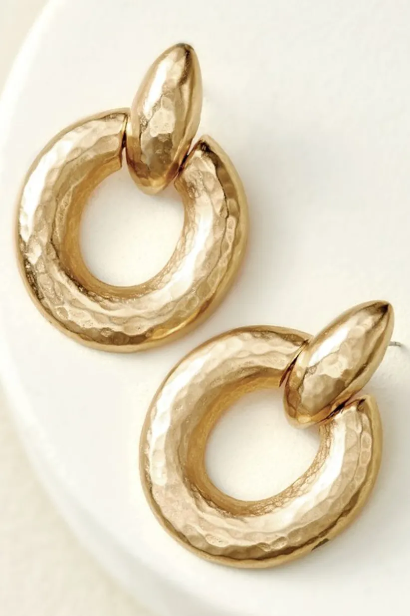 Cara Hammered Hoop Earrings<Soft Surroundings Clearance