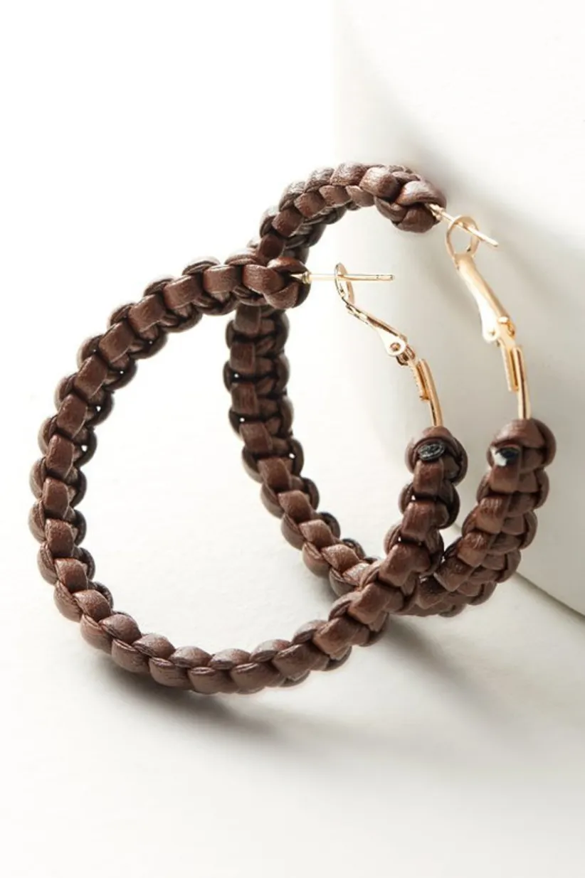 Charlotte Leather Hoop Earrings<Soft Surroundings Outlet