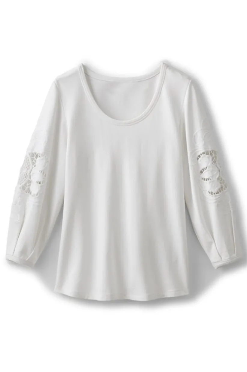 Charmaine Embroidered French Terry Top<Soft Surroundings New