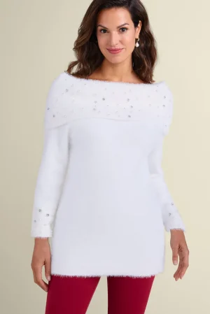 Christina Embellished Cowl Neck Sweater Tunic<Soft Surroundings Fashion