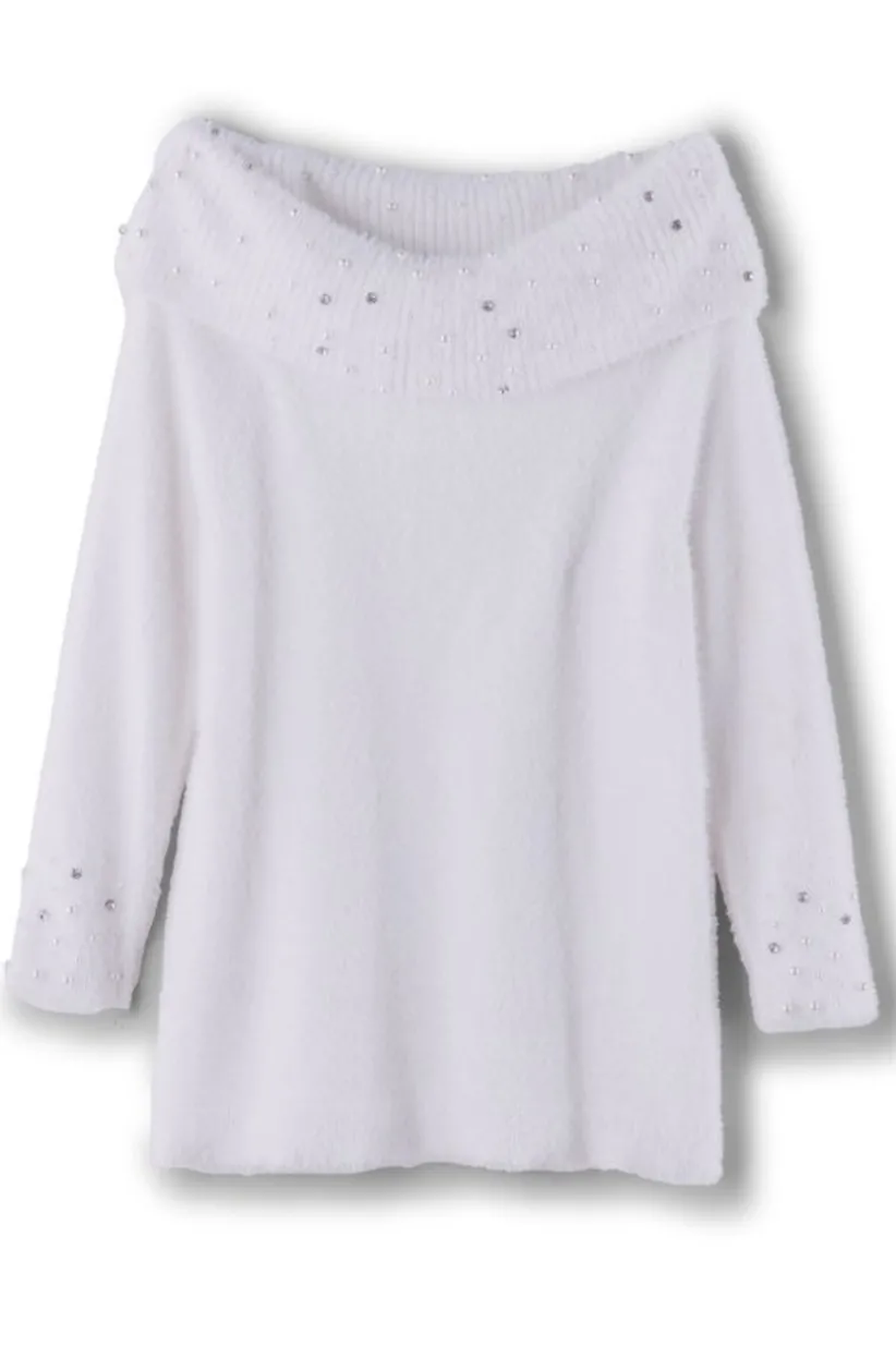 Christina Embellished Cowl Neck Sweater Tunic<Soft Surroundings Fashion