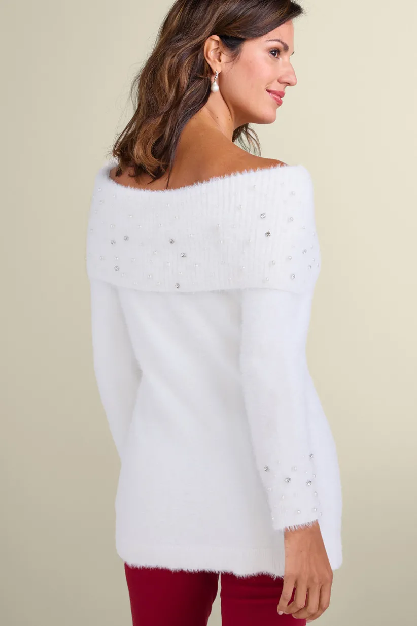 Christina Embellished Cowl Neck Sweater Tunic<Soft Surroundings Fashion
