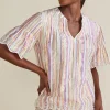 Ciel Metallic Stripe Eyelet Top<Soft Surroundings Outlet