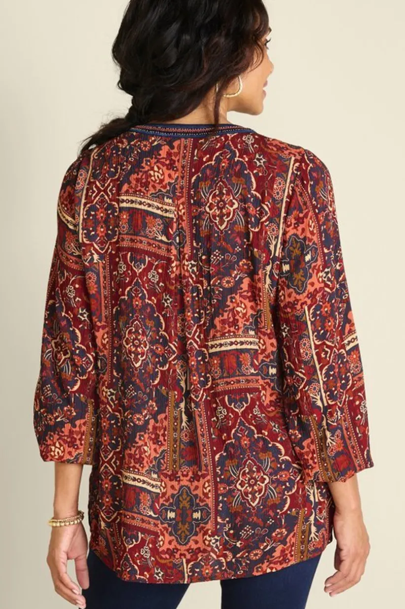 Cindra Embroidered Gauze Tunic<Soft Surroundings Fashion