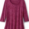 Clarette Jacquard 3/4 Sleeve Tunic<Soft Surroundings Discount