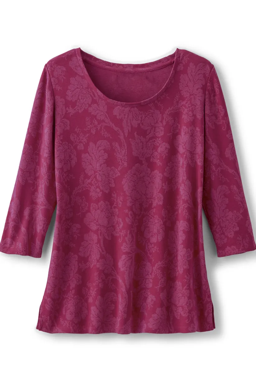 Clarette Jacquard 3/4 Sleeve Tunic<Soft Surroundings Discount