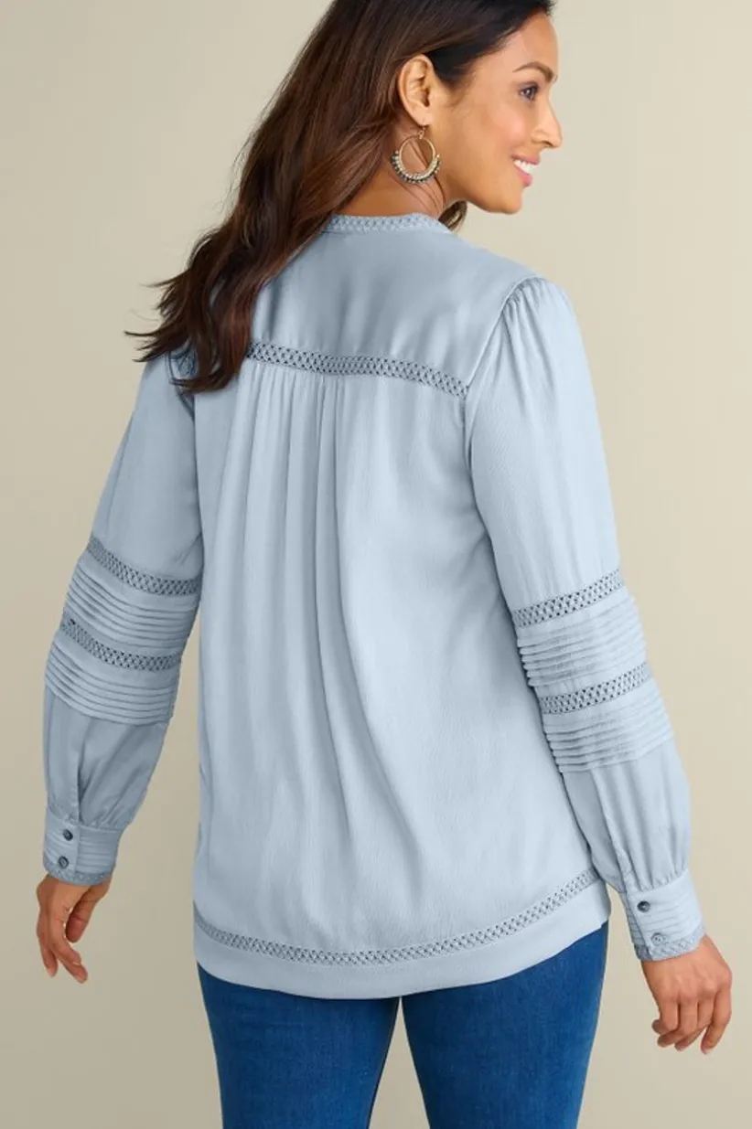 Connie Lace Trim Crepe Top<Soft Surroundings Best