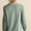 Crochet Sleeve French Terry Tunic<Soft Surroundings Hot