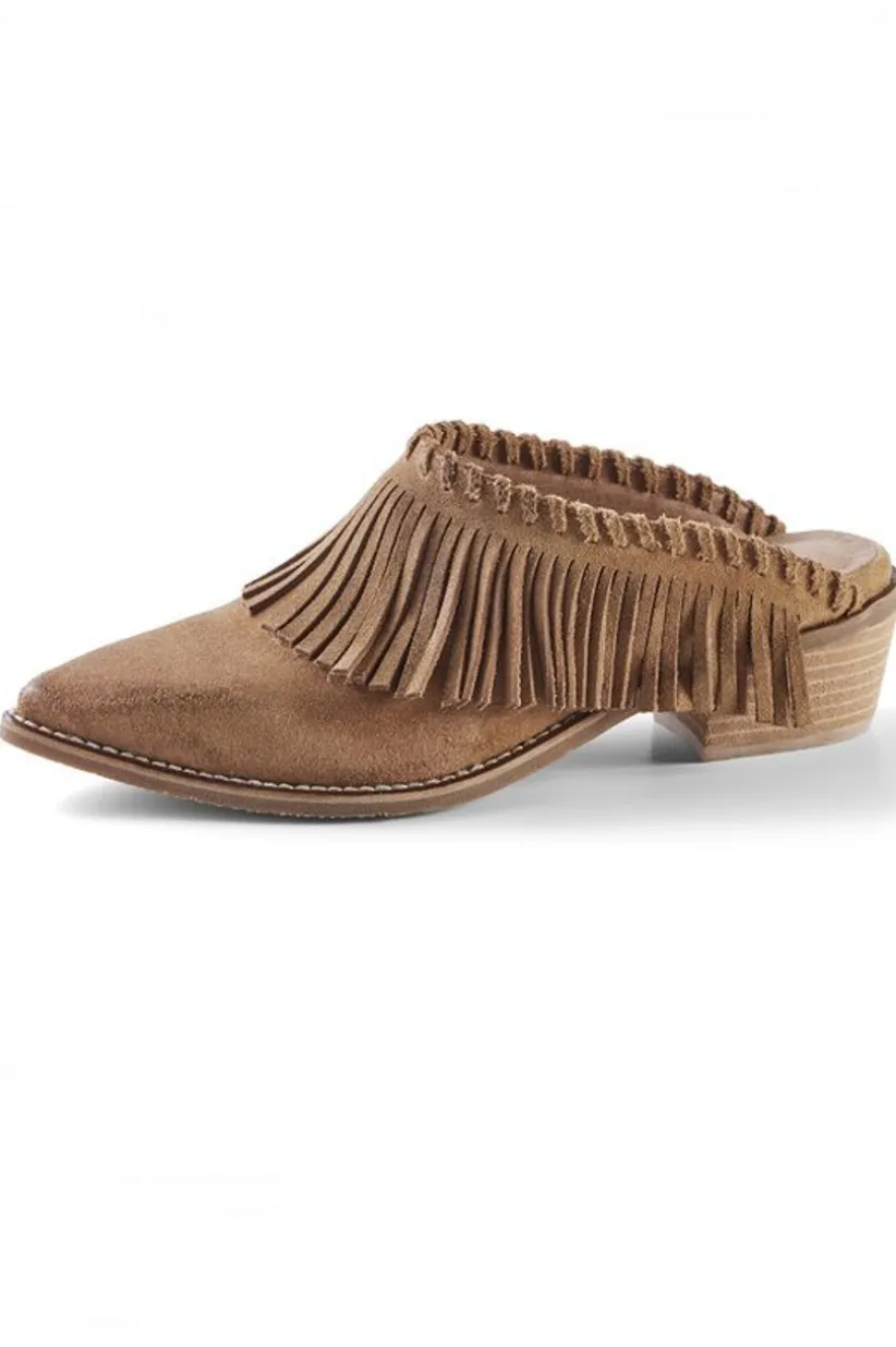 Dabney Fringe Suede Mules<Soft Surroundings New