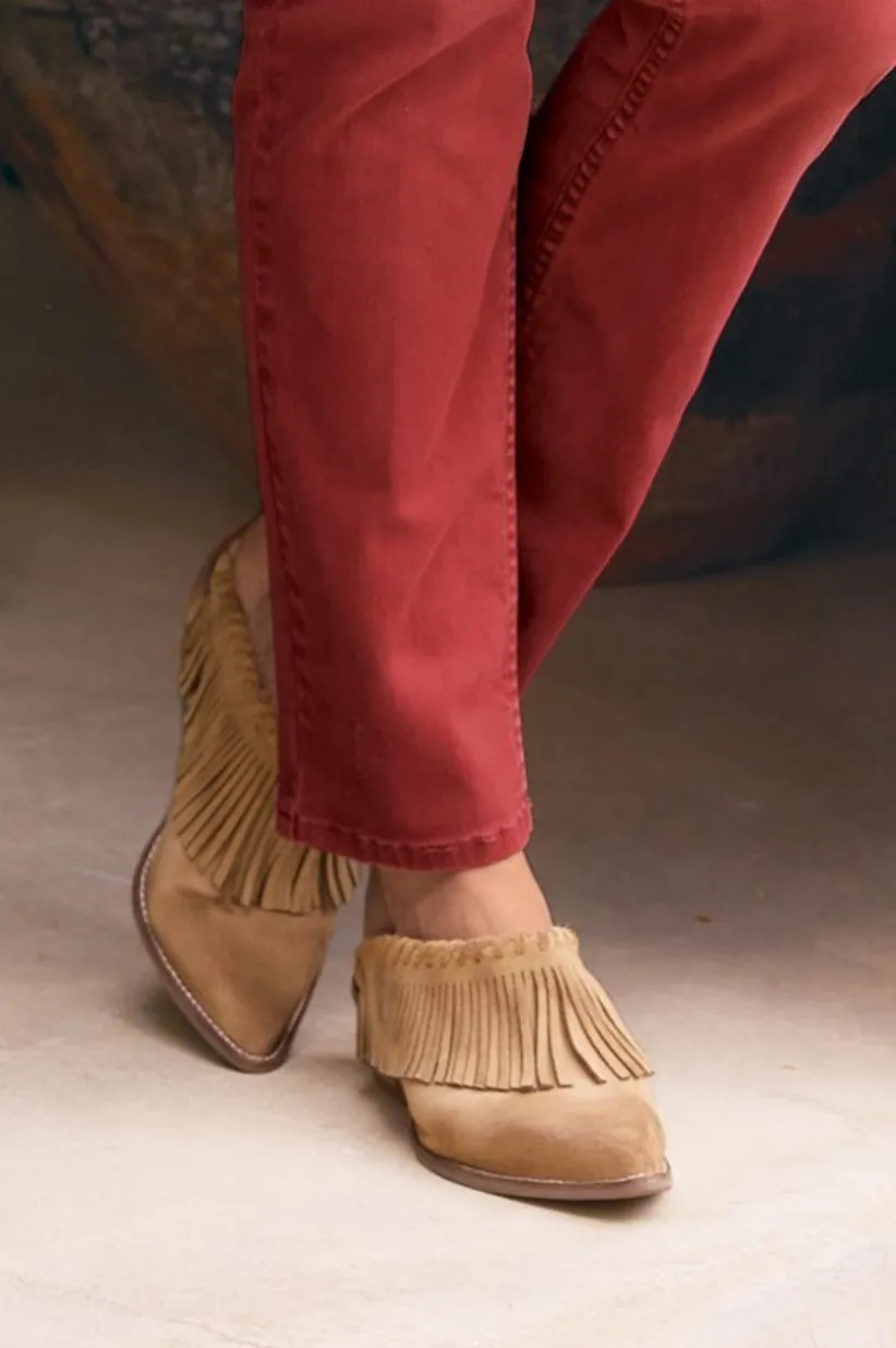 Dabney Fringe Suede Mules<Soft Surroundings New