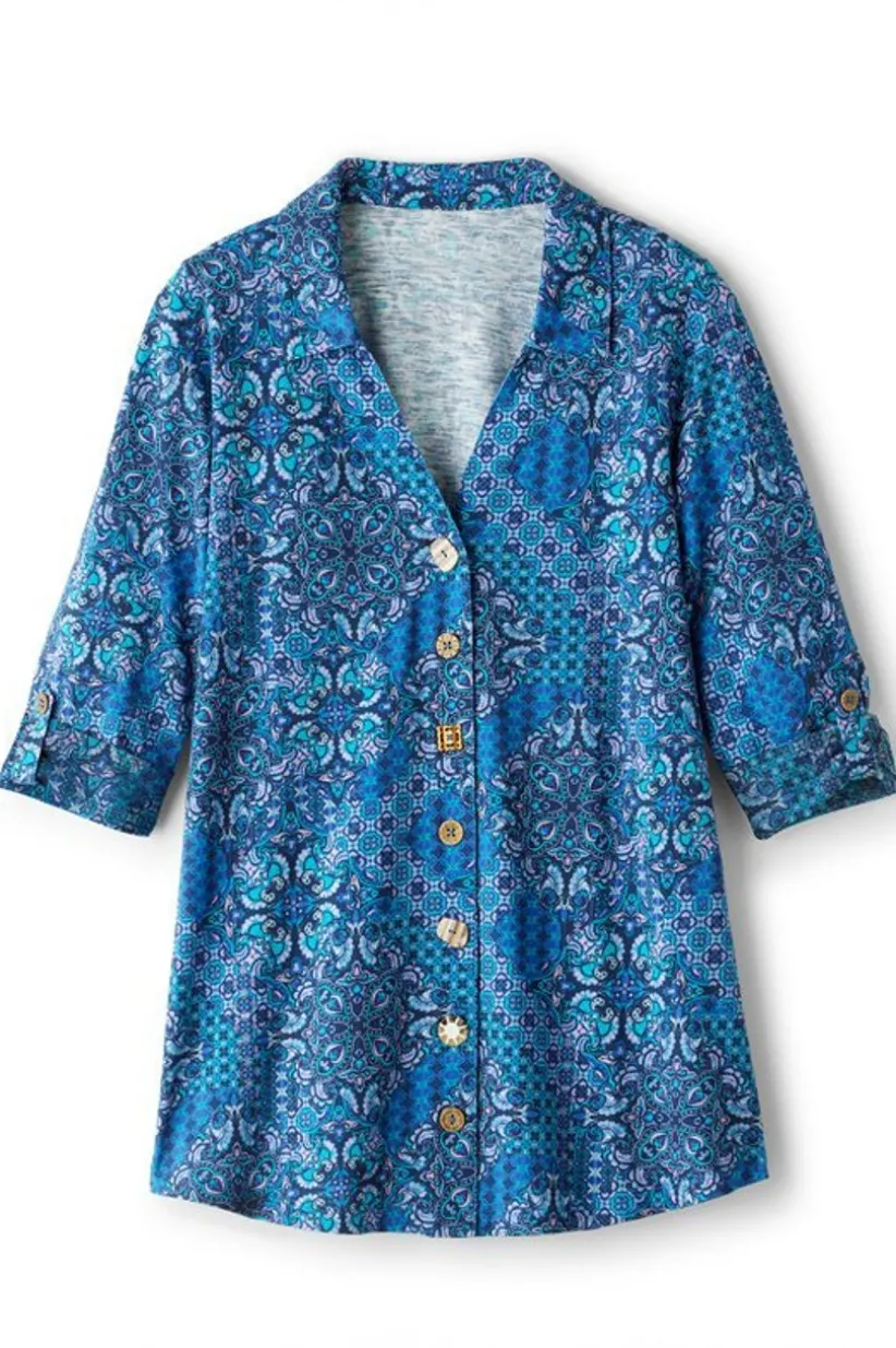 Danielle 3/4 Sleeve Tunic<Soft Surroundings Hot